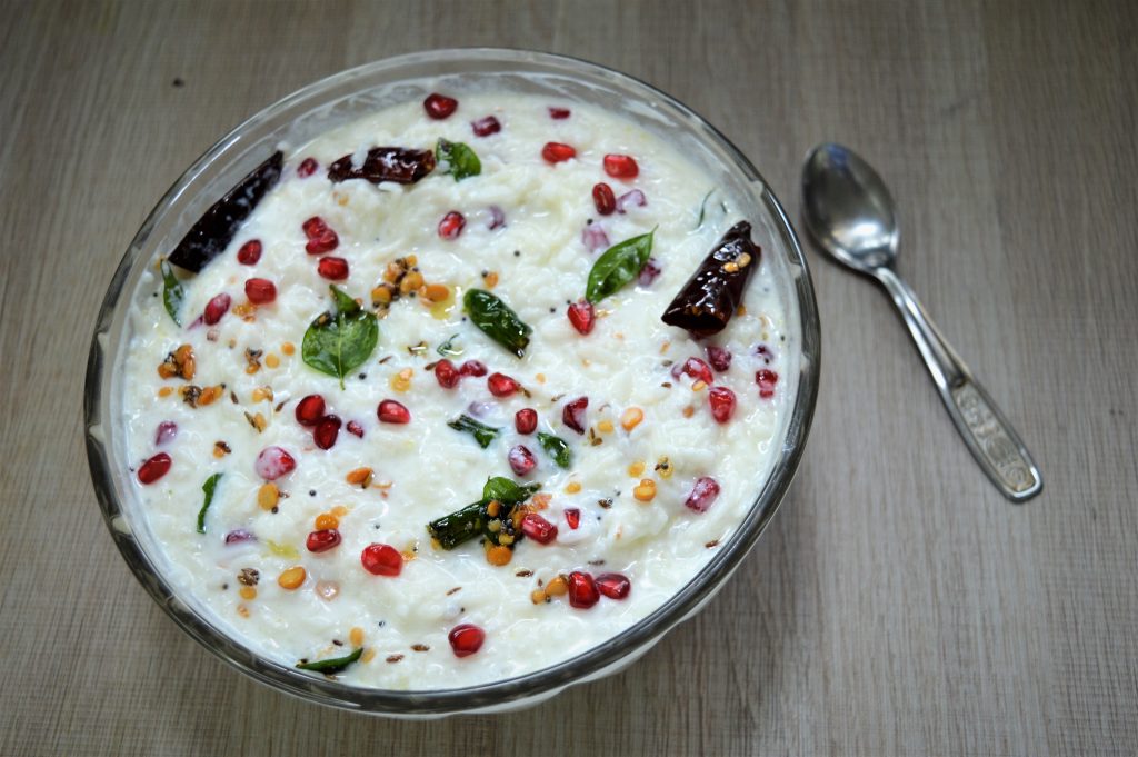 Curd Rice with Pomegranates