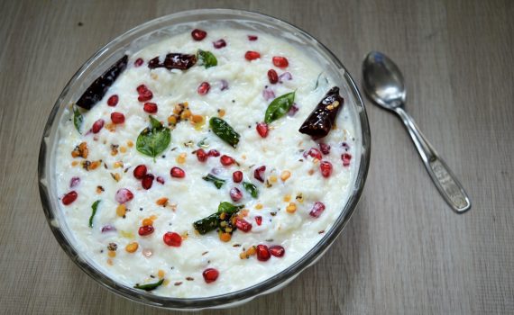 Curd Rice with Pomegranates