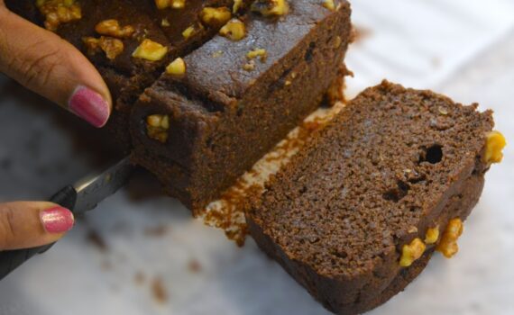 Chocolate Banana Walnut Cake