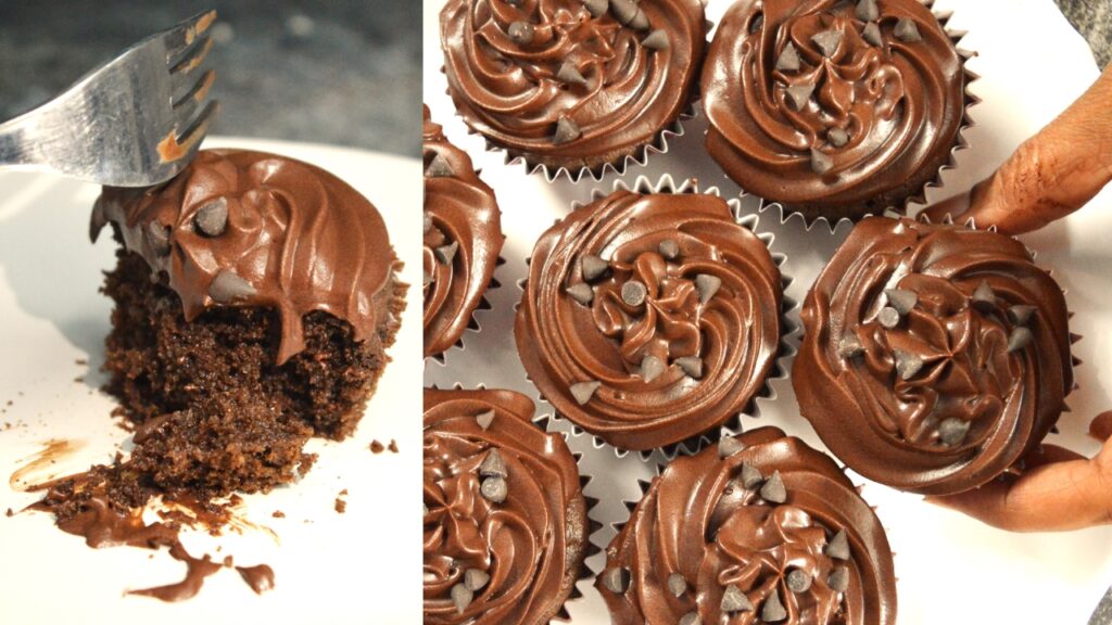 Eggless Wheat flour Chocolate Cup Cake